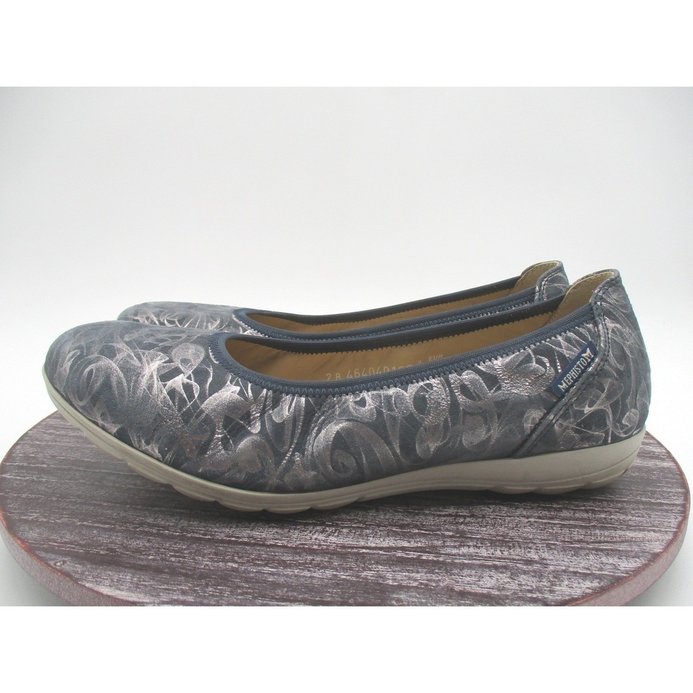 Mephisto Shoes Womens 7.5 Emilie Ballet Flats Metallic Leather Comfort Shoes